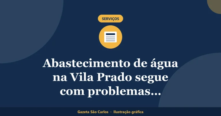 Ilustração gráfica sobre abastecimento de água na Vila Prado, da Gazeta São Carlos