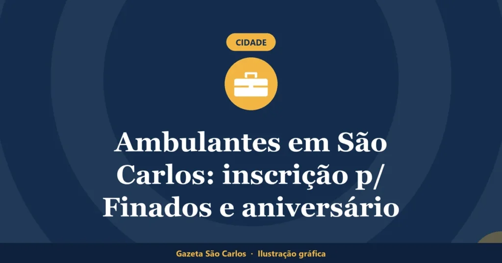 Ilustração gráfica sobre ambulantes em São Carlos, da Gazeta São Carlos