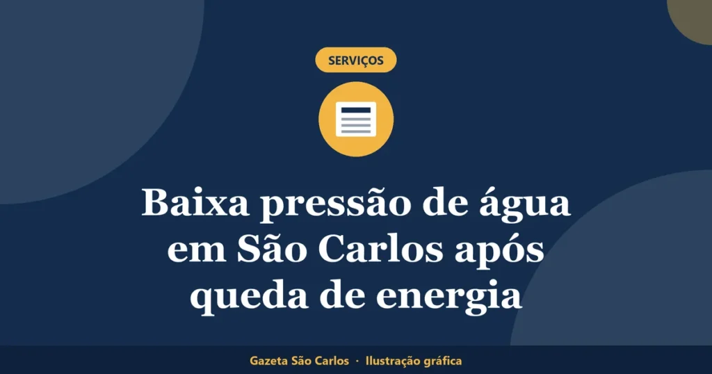 Ilustração gráfica sobre baixa pressão de água em São Carlos, da Gazeta São Carlos
