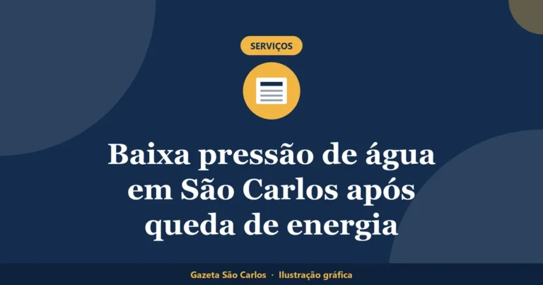 Ilustração gráfica sobre baixa pressão de água em São Carlos, da Gazeta São Carlos