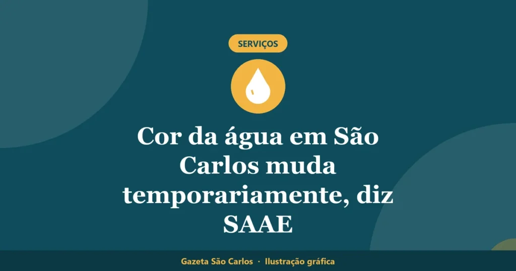Ilustração gráfica sobre coloração da água em São Carlos, da Gazeta São Carlos