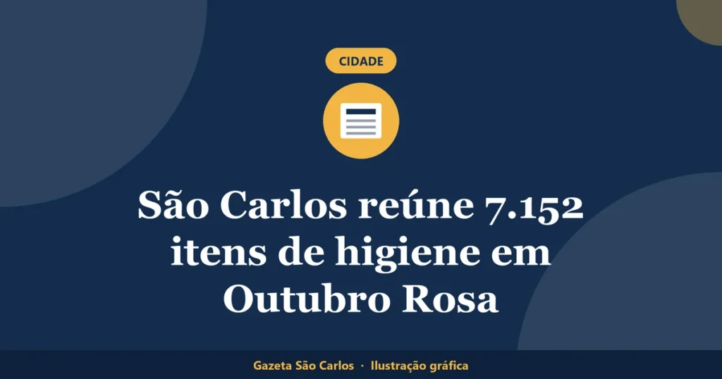Ilustração gráfica sobre doações de higiene em São Carlos, da Gazeta São Carlos