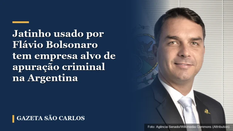Jatinho usado por Flávio Bolsonaro tem empresa alvo de apuração criminal na Argentina