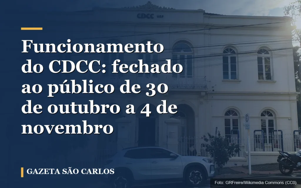 Funcionamento do CDCC: fechado ao público de 30 de outubro a 4 de novembro