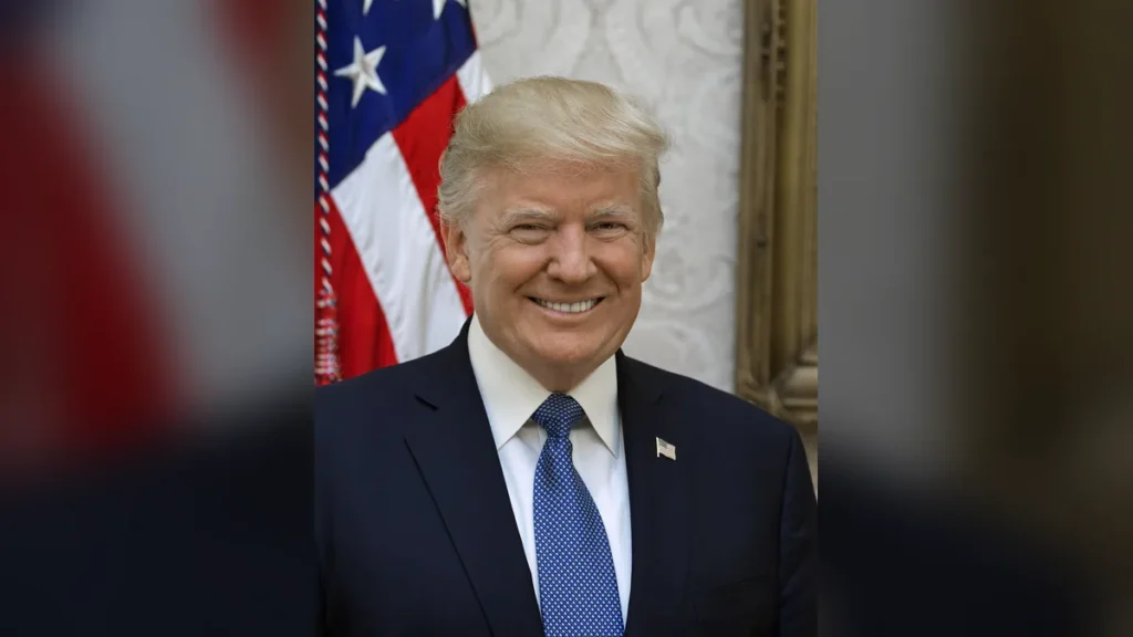 Flávio bolsonaro nos eua: Retrato de Donald Trump