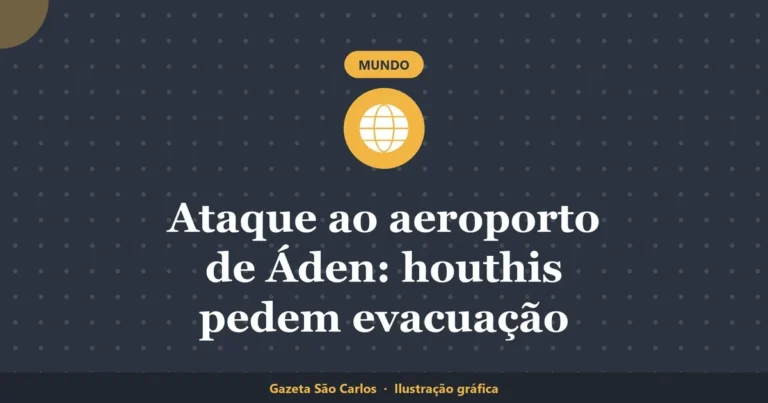 Ilustração gráfica sobre ataque ao aeroporto de Áden, da Gazeta São Carlos