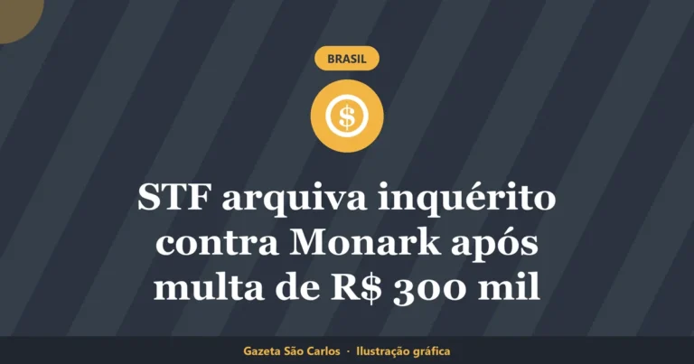 Ilustração gráfica sobre inquérito contra Monark, da Gazeta São Carlos