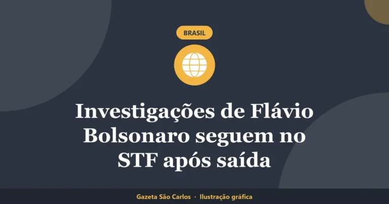 Ilustração gráfica sobre investigações contra flávio bolsonaro, da Gazeta São Carlos
