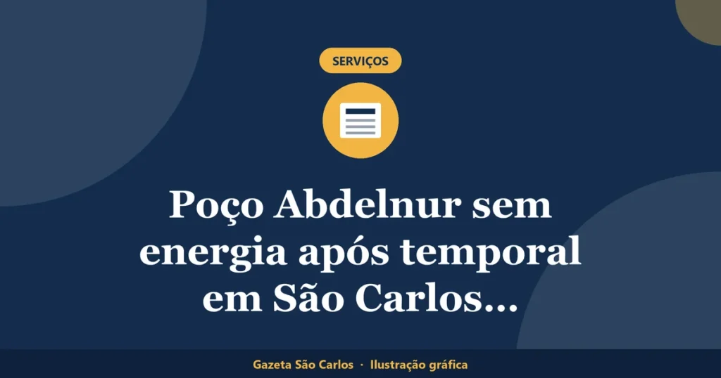 Ilustração gráfica sobre poço abdelnur sem energia, da Gazeta São Carlos