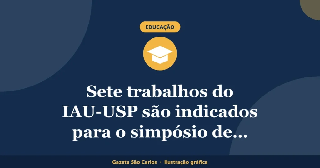 Ilustração gráfica sobre simpósio de iniciação científica da USP, da Gazeta São Carlos
