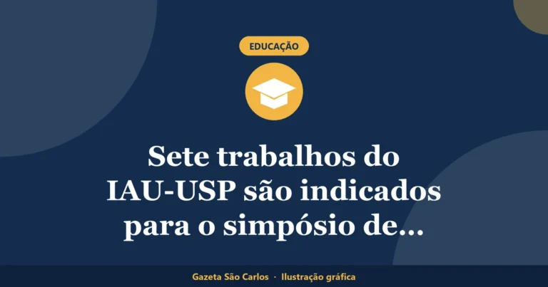 Ilustração gráfica sobre simpósio de iniciação científica da USP, da Gazeta São Carlos